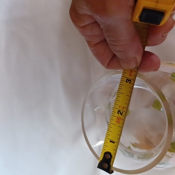 GLASS ARYRLIC Pink Hand Painted Vase 6.5 T 13 R. - Picture 6 of 8